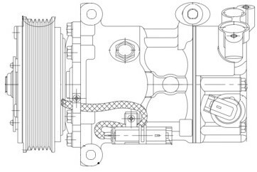 Компрессор кондиционера Citroen C4 (04-)/Peugeot 308 (07-) (LCAC 20Z6) LCAC 20Z6 LUZAR
