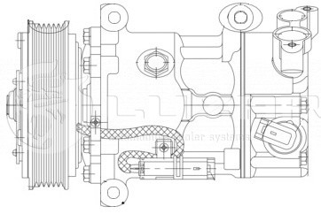 Компрессор кондиционера Citroen C4 (04-)/Peugeot 308 (07-) (LCAC 20Z6) LCAC 20Z6 LUZAR